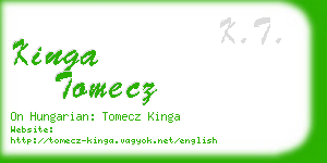 kinga tomecz business card